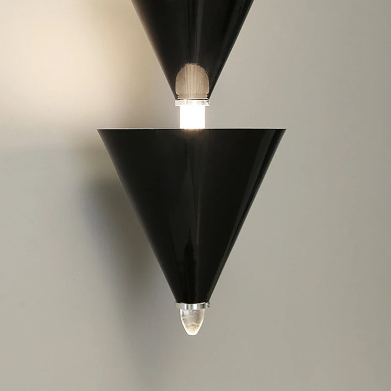 Modern LED Pendant Cone Lamp Parlor Corner Pendant Lamp For Living Room Hotel Bedroom Bedside Decor Iron Gold Black Hanging Lamp