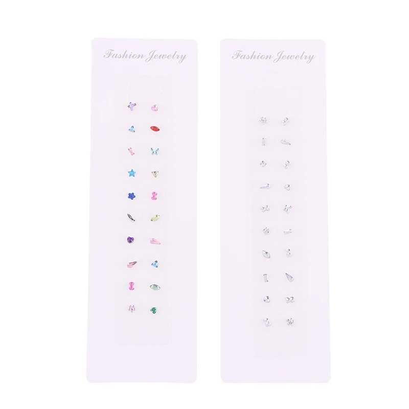 20 قطعة/ورقة الأذن البذور الوخز بالإبر الأذني الغريبة الملونة الماس المتاح الأذن ملصقات العلاج بالتدليك إبرة التصحيح