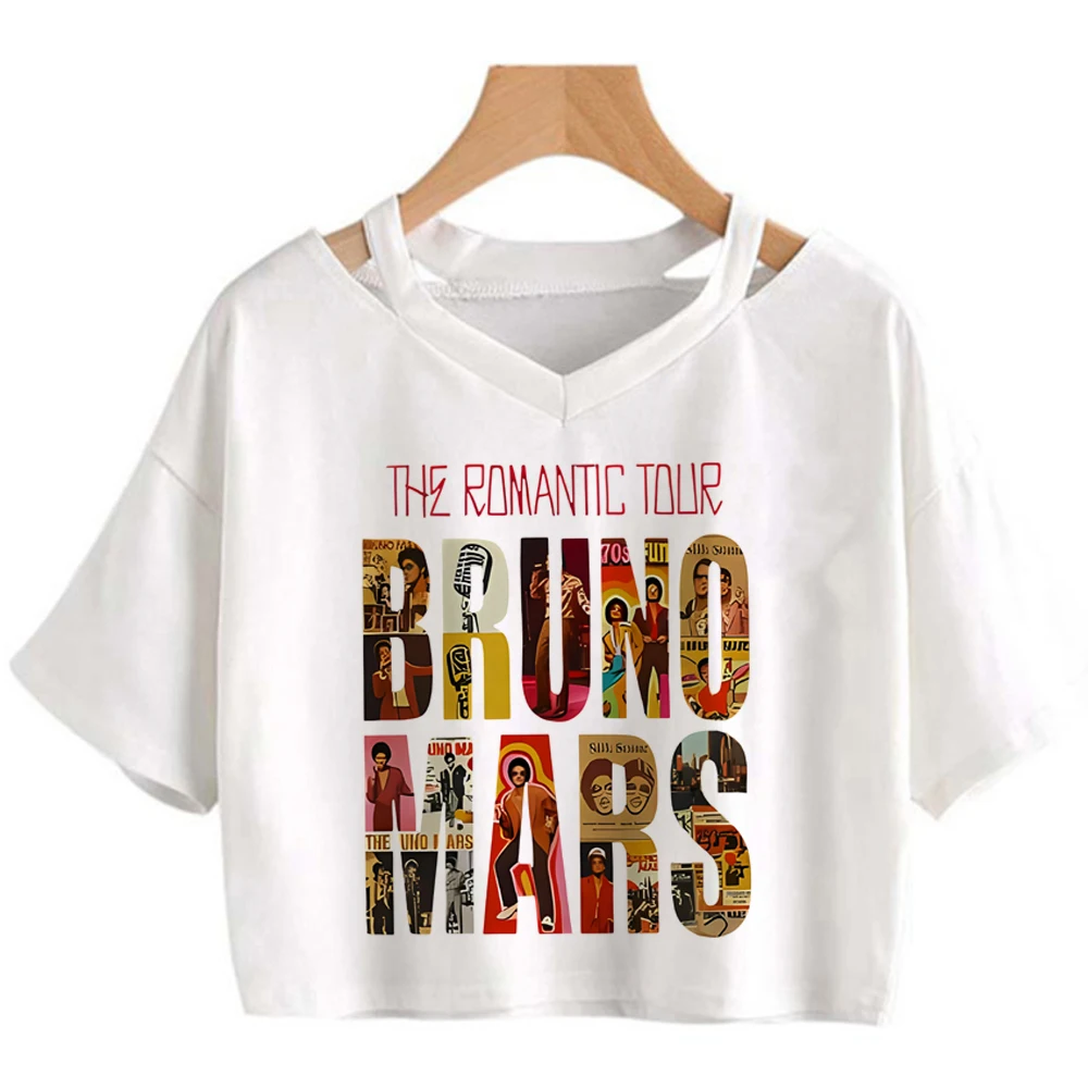 Bruno Mars the Romantic Tour Crop-Top Shoujo lustiges süßes koreanisches Mode-T-Shirt süße Szene Grunge – Detail 5