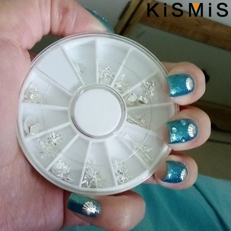 オーシャンテーマ 3D ネイルアートデコレーション海ヒトデシェルカメ金属スタッズ UV DIY マニキュアツール