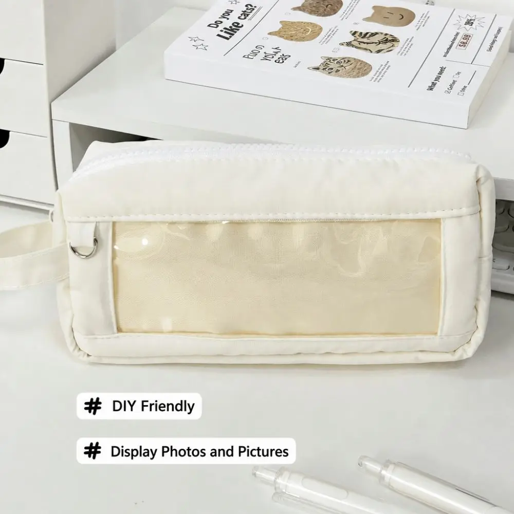 Multi-functional with Clear Window Pencil Case Large Capacity Portable Pencil Pouch Stationery Organizer School Supplies