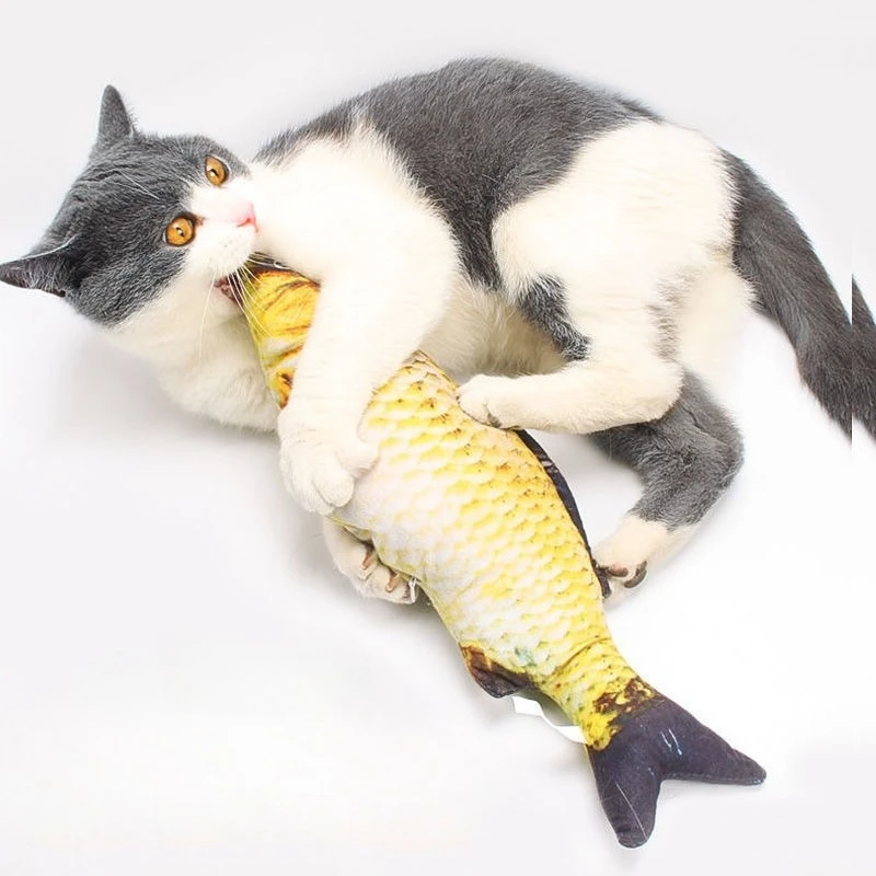 Catnip peixe provocando brinquedo de gato dentes moagem gatinho auto diversão alívio boneca suprimentos de fantoche