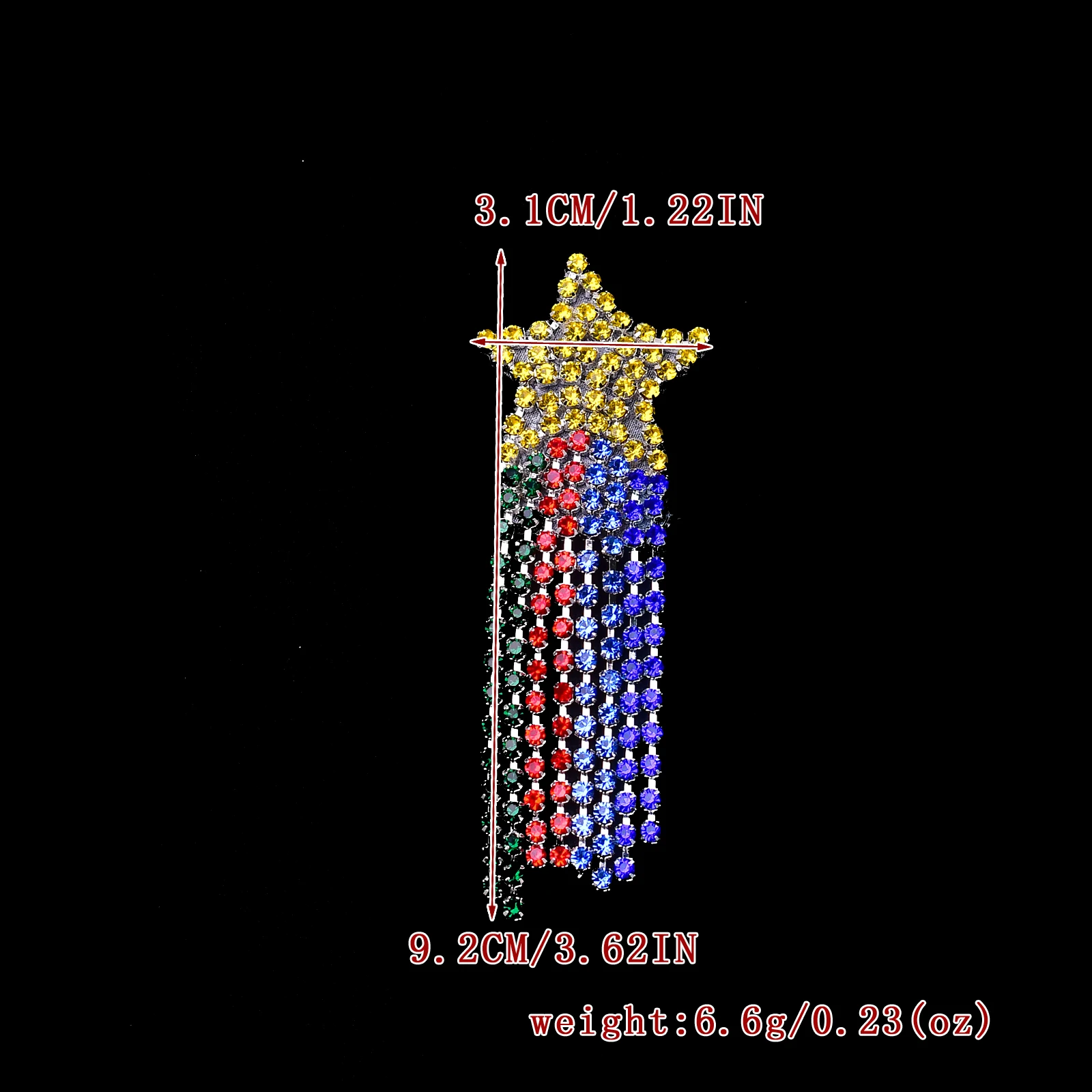 5 個マルチカラータッセルアイロン接着アプリル、スパークリングスターラインストーンチェーンパッチ DIY 衣類靴とバッグ装飾 SP202
