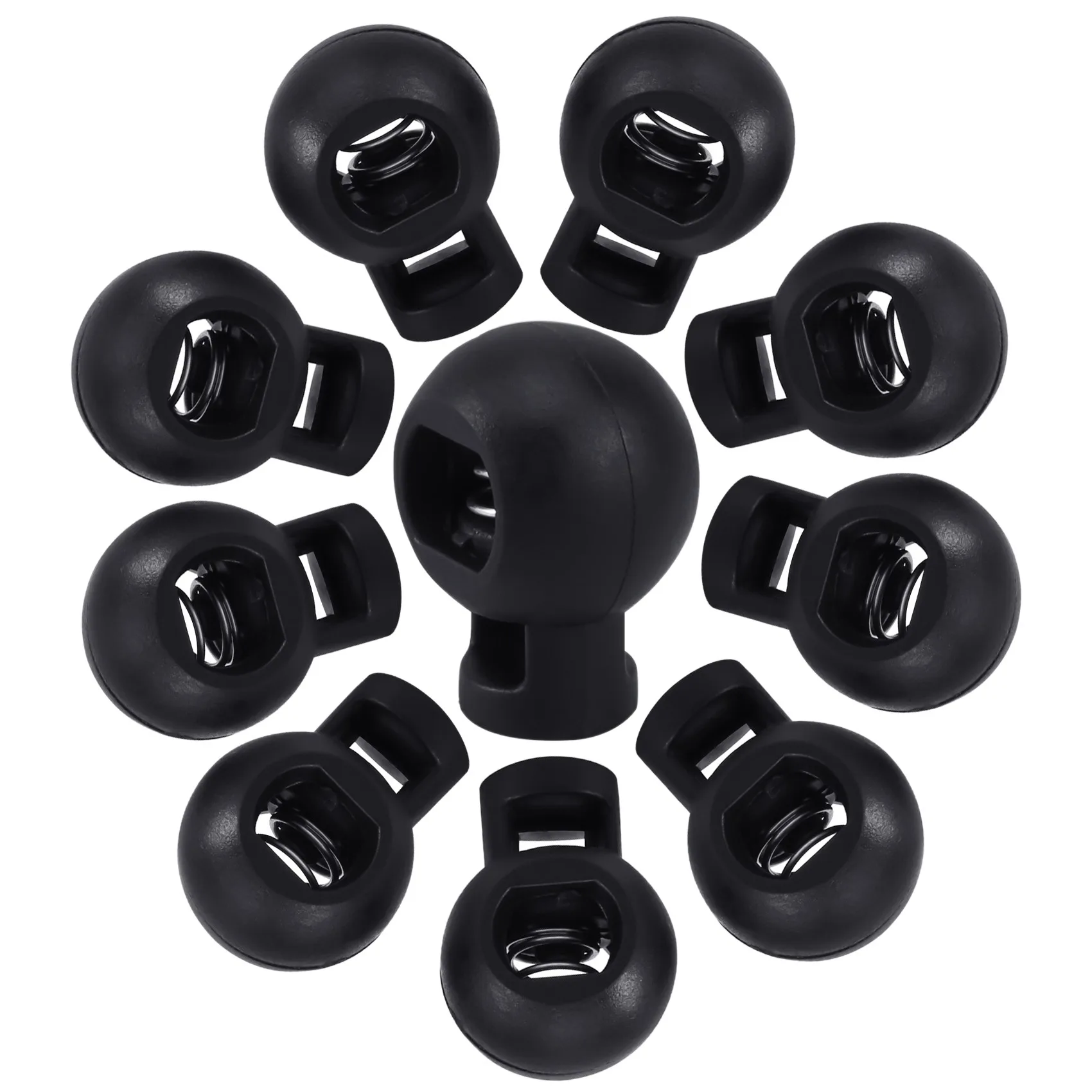 Spring Loaded Round Toggle Stop Cord Locks End 10 Pcs