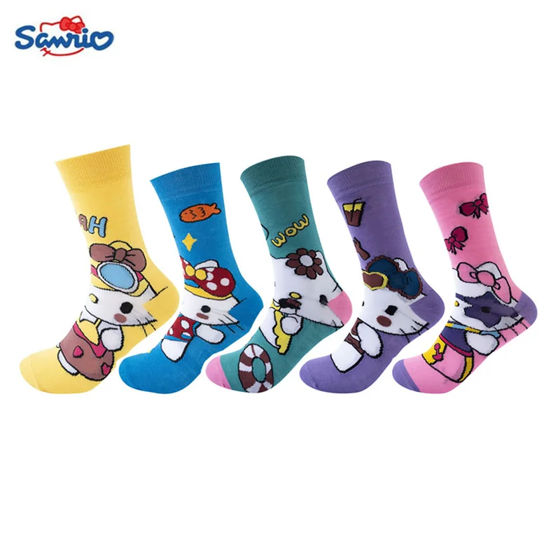 Sanrio Hello Kitty Cotton Socks for Girls Boy Costume Accessories Hello Kitty Socks Y2K Things Hellokitty Sock Women Female Sock