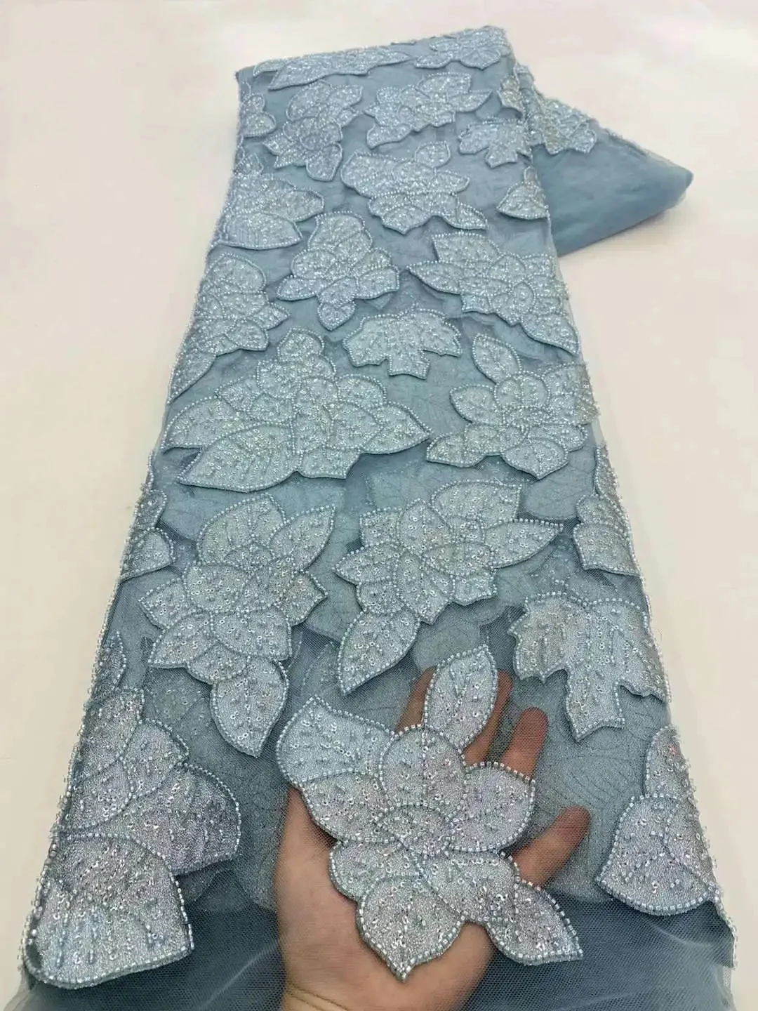 African Beaded Lace Tulle Fabric, Heavy Handmade, Swiss, Sequin Fabric, Nigerian Wedding, Prom Dress, Sew, High Quality, 2026 view 5