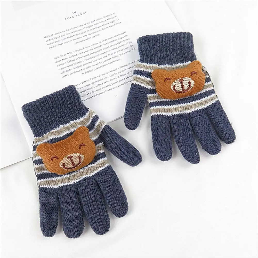 Knitting Thick Warm Kids Gloves Winter Soft Mittens Children Kid Full Finger Gloves Kids Glove Cute Toddler Warm Gloves 1-4Years