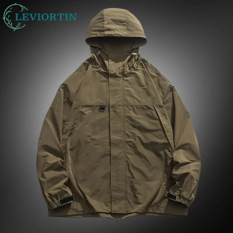 

Мужская рабочая одежда, куртка с капюшоном, японский стиль, городский спорт, отдых на природе, кемпинг, пеший туризм, ветровка, ветрозащитные куртки, пальто, мужская одежда