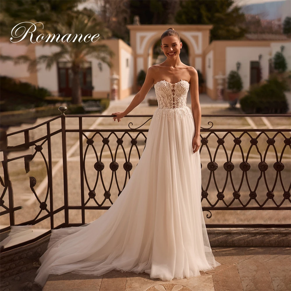 Nowoczesne koronkowe suknie ślubne bez ramiączek, plisowane, w kształcie litery A, damskie, 2025, bez pleców, bez rękawów, tiulowe suknie ślubne, Vestidos De Novia, szyte na miarę