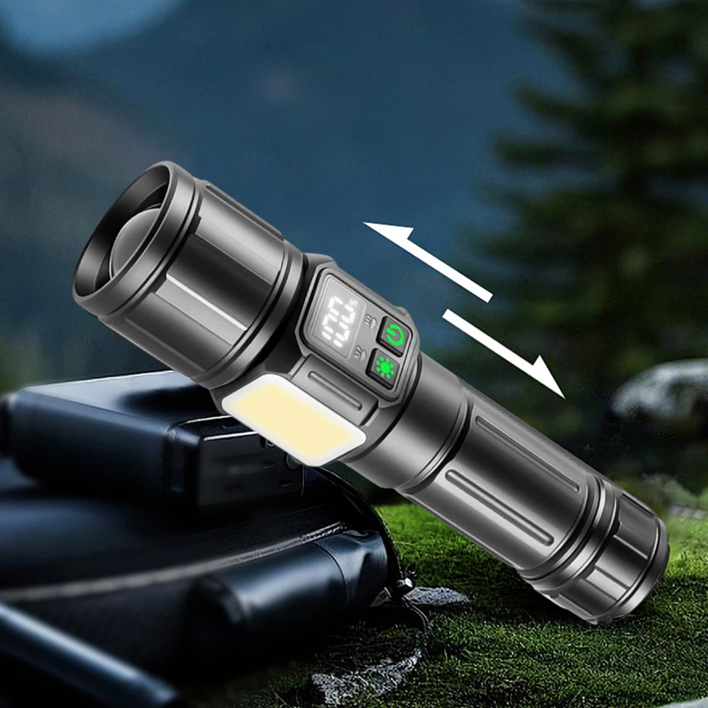 30 واط مصباح ليد جيب قابلة للشحن 2000 لومن عالي ضوء فلاش مع مصباح COB مصباح يدوي محمول للطوارئ المنزلية #5