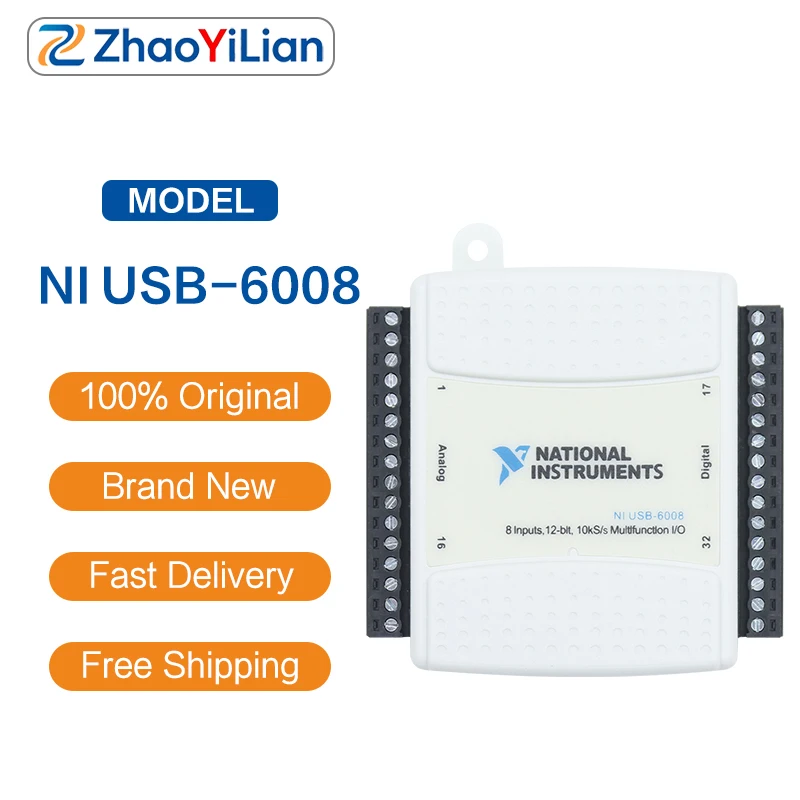 For NI USB-6008 782692-01 USB Multifunction DAQ Data Acquisition Module 12 Bit 8AI 2AO 12DIO Counter