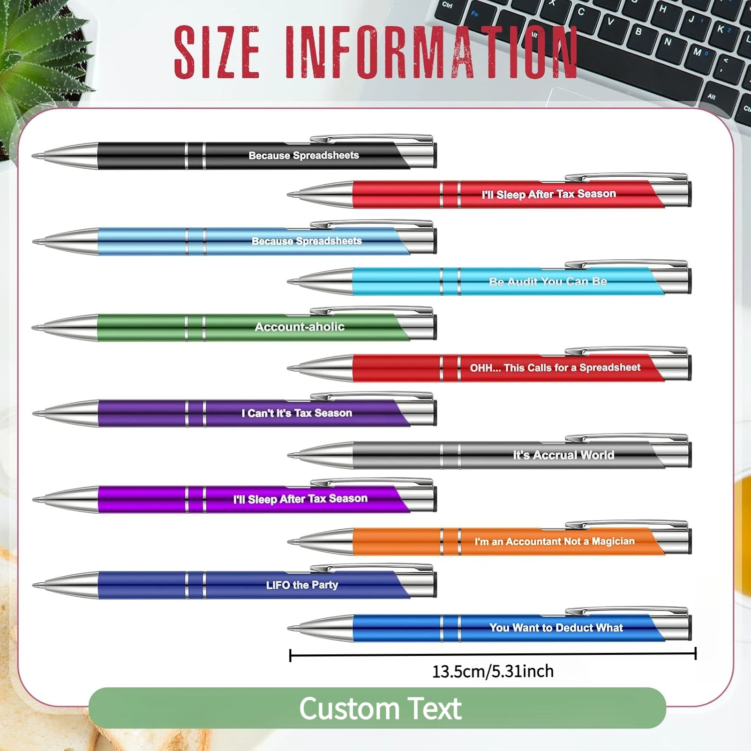 10 Pcs Bulk Custom Pens Personalized Name Engraved Text Logo Black Ink Ballpoint Pen For Business Events Promotion Gifts