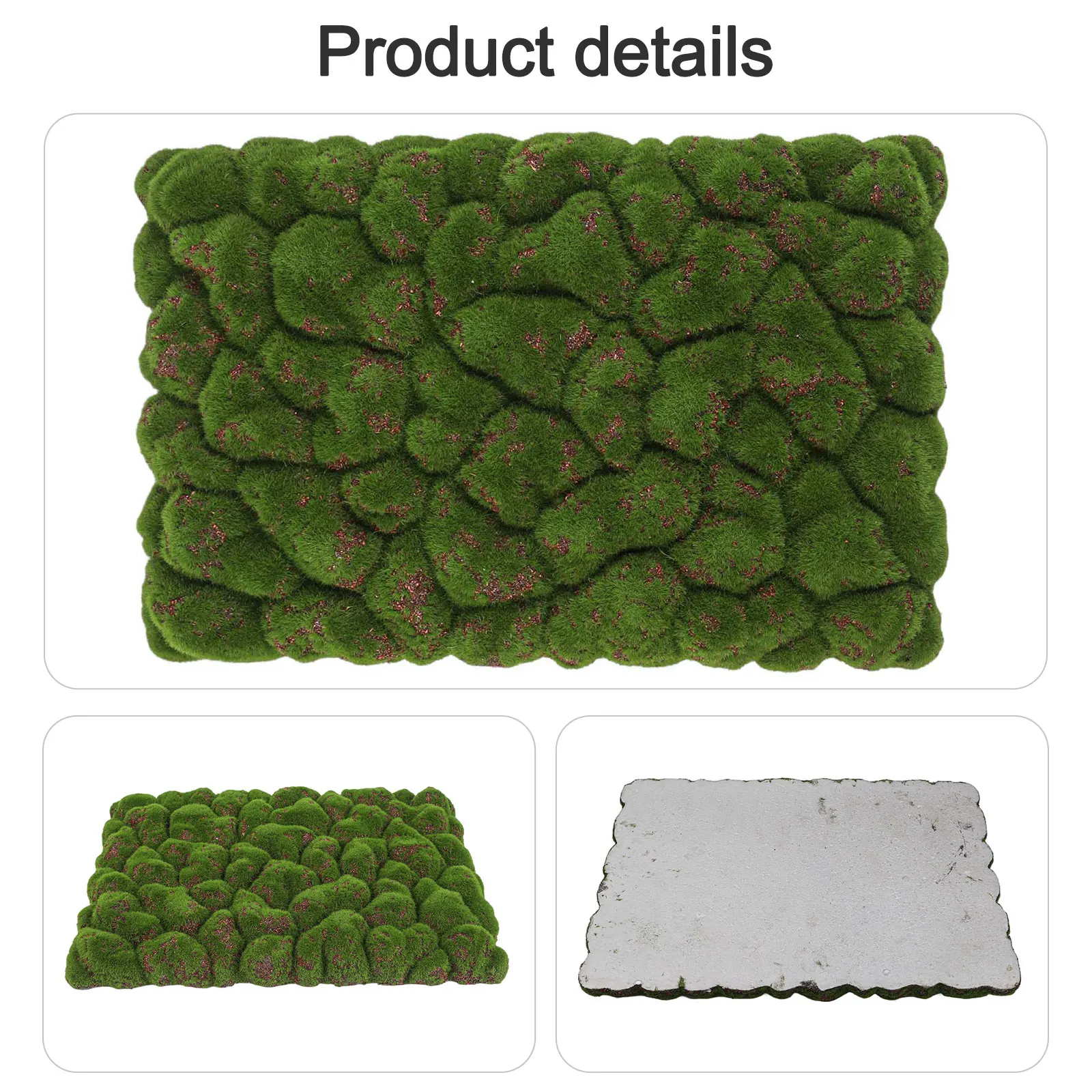 Brown Manual Measurement Data Fake Moss Fake Moss Background Wall Flocking Foam Board Package Contents Stone Plant