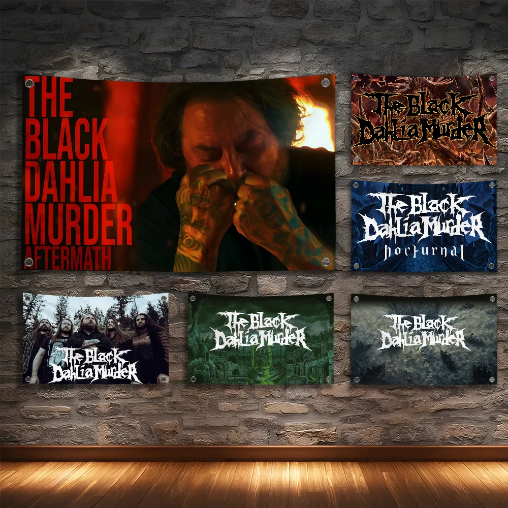 Черный D-Dahlias M-Murder флаг для комнаты, спальни, дома и улицы, настенный подвесной концертный фон с принтом, украшение, художественный баннер
