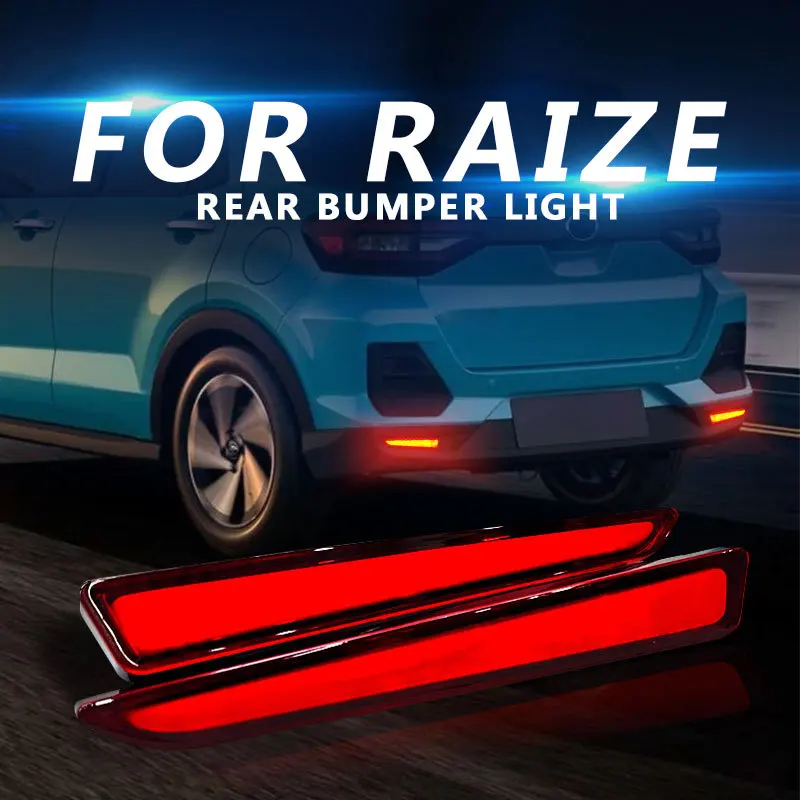 For Toyota RAIZE Car LED Rear Bumper Reflector Light Driving Brake Lights Rear Fog Lamp Dynamic Turn Singal DRL 12V Daylights