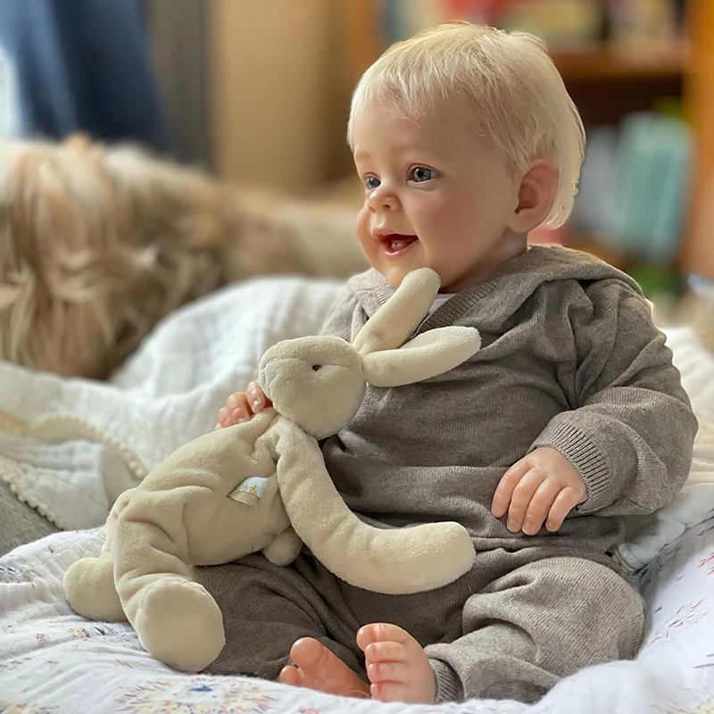 60Cm Bebe Reborn Reeds Geschilderd Afgewerkte Pop Als Foto Herboren Peuter Yannik Levensechte Zachte Aanraking Met Lang Krullend Haar 3d Huid