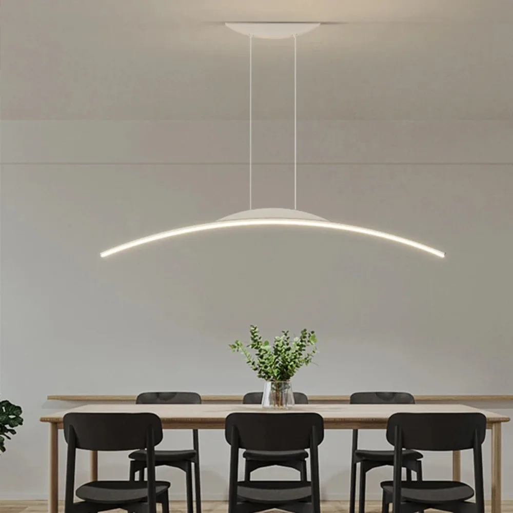 Imagem -03 - Modern Led Chandelier For Dining Room Cozinha Bar Living Quarto Teto Pendant Lamp Preto Design Simples