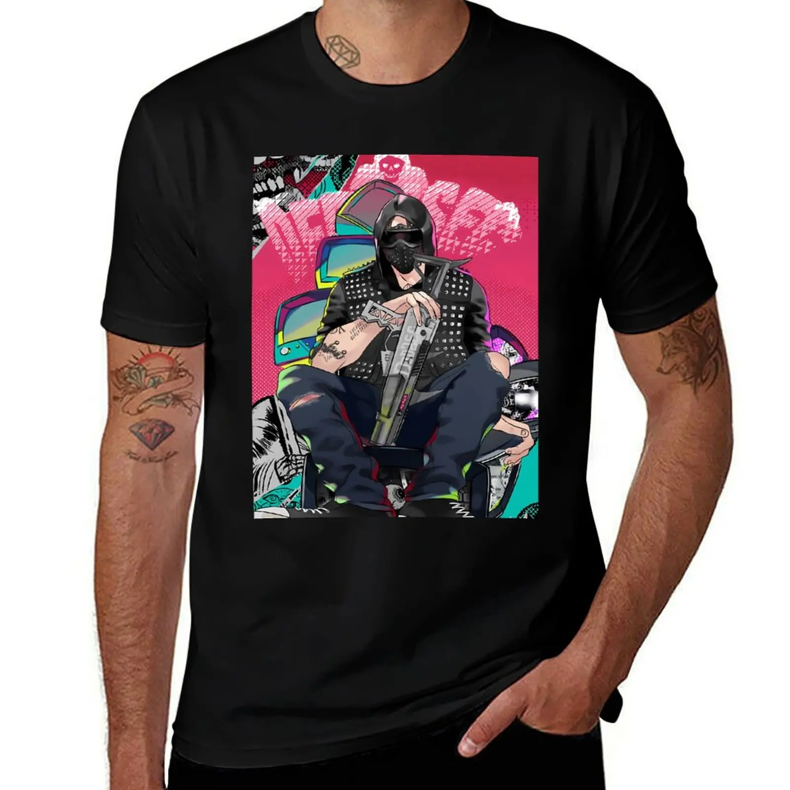 

cotton shirt t Fan pack man Art shirt t t Dedsec shirts cotton high quality T-Shirt cotton man for T-Shirt