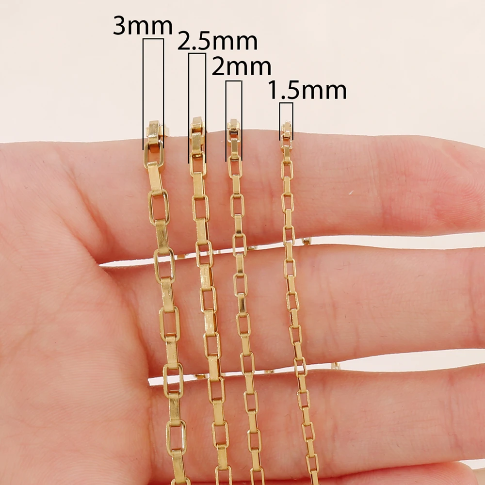 100cm Stainless Steel Long Box Chains Findings Chain For Jewelry Making DIY Necklace Bracelet Supplies Accessories