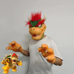 Super Marios Bros Bowser Props Cosplay Latex Face Mask Anime Halloween Party Masks Gloves Props for Adult Costumes Accessories