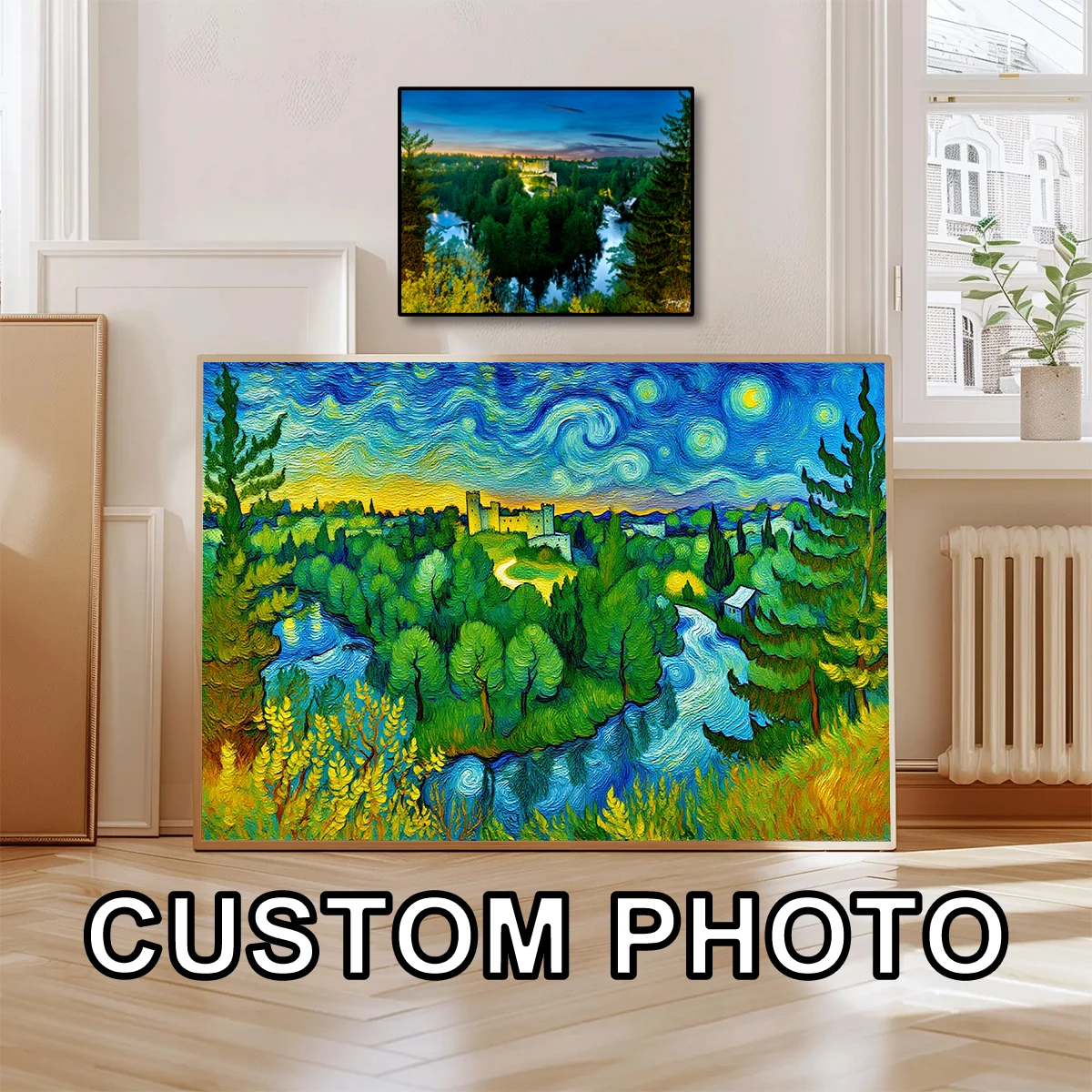 شخصية مخصصة فان جوخ نمط قماش الطباعة المشارك للمناظر الطبيعية صور ما بعد الانطباعية الفن يطبع جدار ديكور فني للمنزل #1