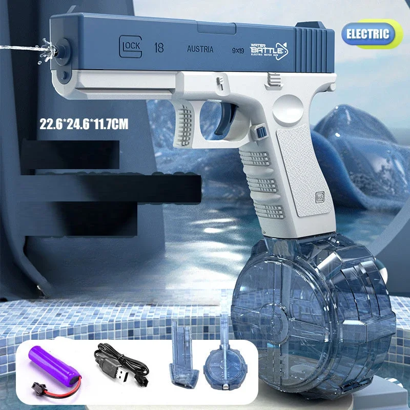 New Water Gun Electric Pistol Shooting Toy Full Automatic Summer Beach Toy For Kids Children Boys Girls Adults