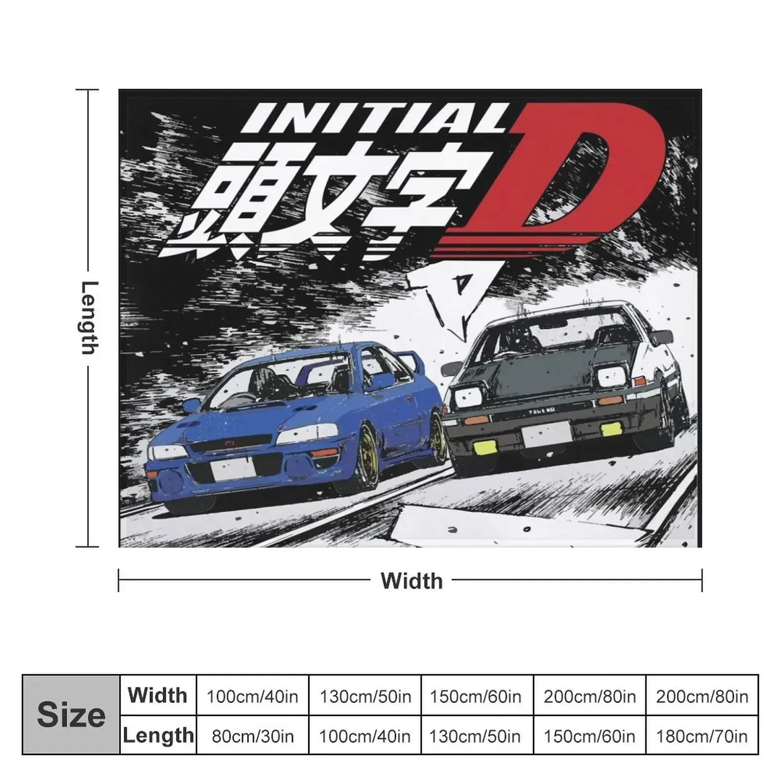 Initial D - Mountain Drift Racing Tandem Takumi Fujiwara AE86 vs Bunta Fujiwara GC8 Chase Throw Blanket For Baby Kid'S Blankets