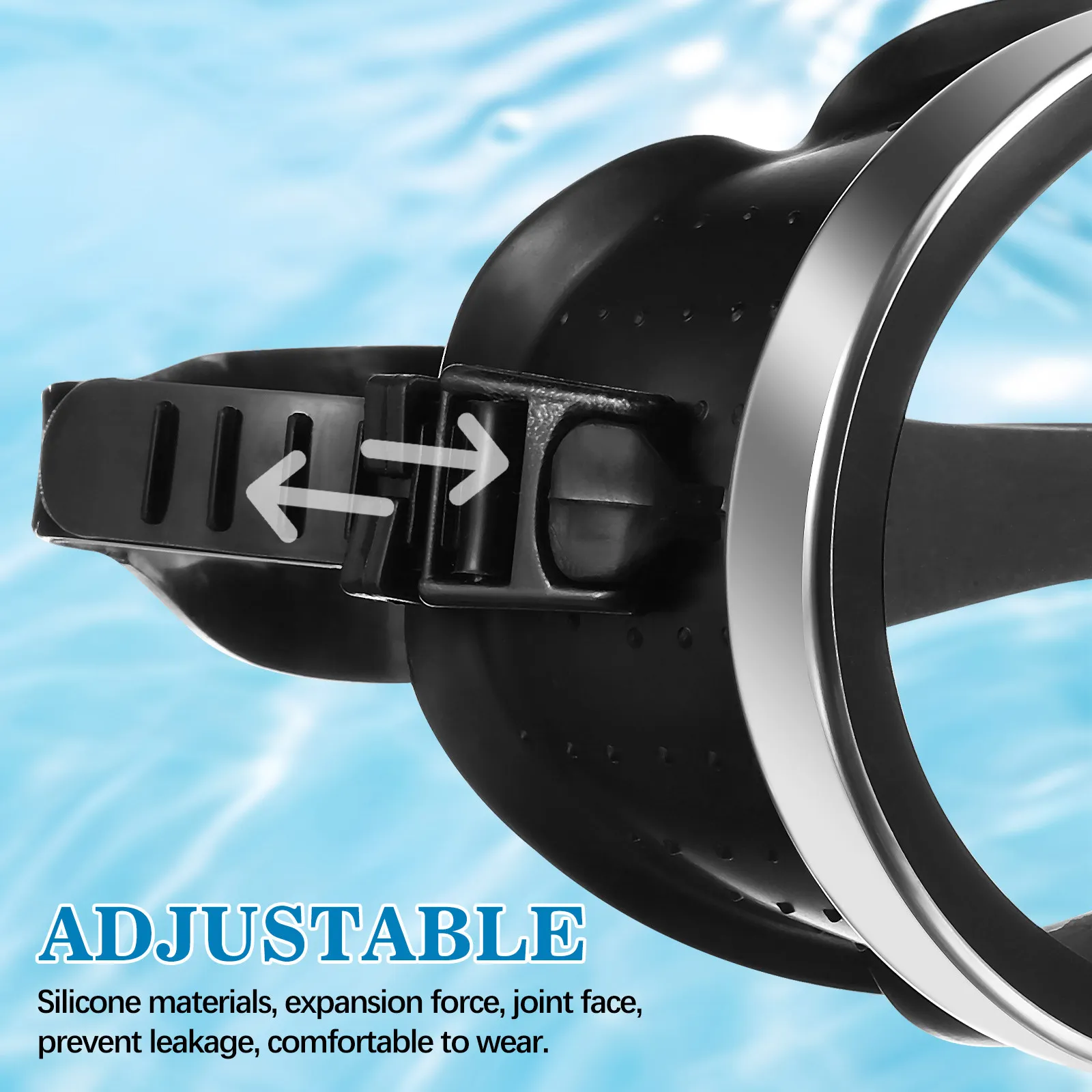 Anti-Fog Swimming Goggles for Adults – Wide-View, Comfortable Nose Bridge, Black