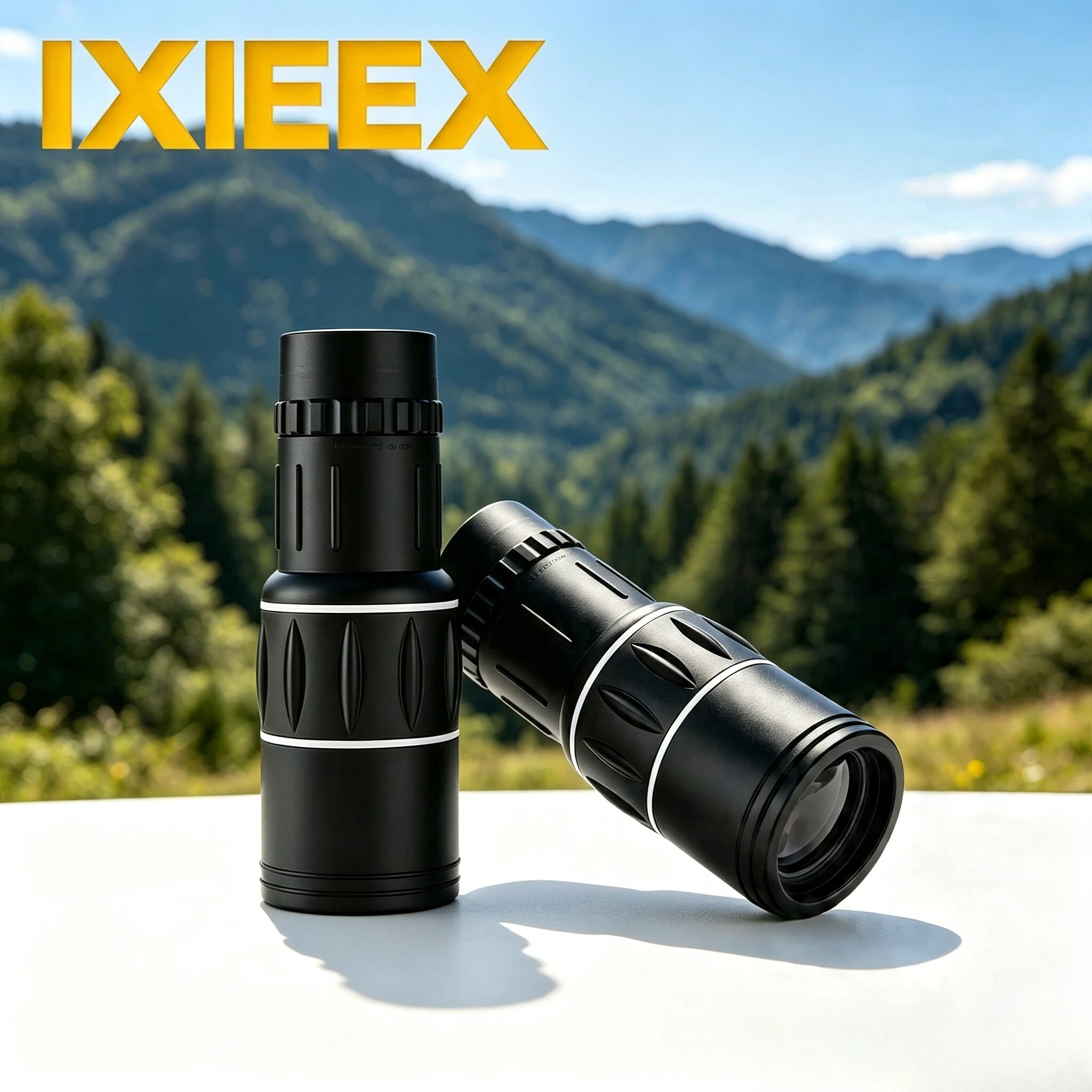 Télescope monoculaire 16x52, étanche avec revêtement FMC, zoom optique à double mise au point, avec sac de rangement pour l'observation des oiseaux, le camping et les voyages