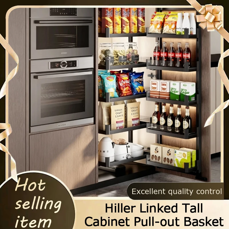 Sturdy Large Premium Multi-Tier Door-Mounted Monster Snack Spice Rack For Tall Cabinet Kitchen Storage With Extra Drawer