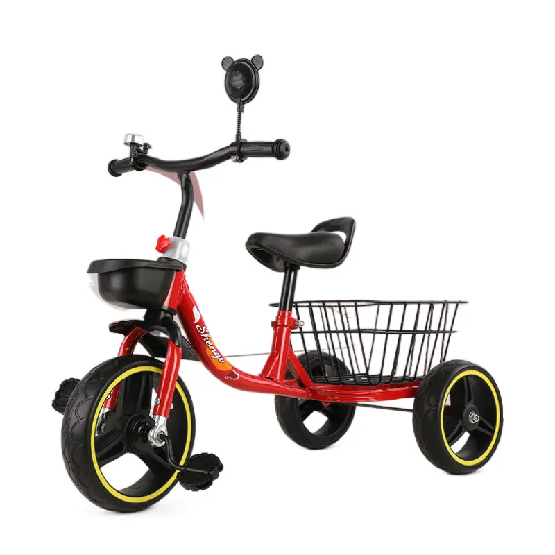 

Прямые продажи с фабрики, 2022, детский грузовой трехколесный велосипед с рамой из высокоуглеродистой стали, противоскользящий детский трехколесный велосипед