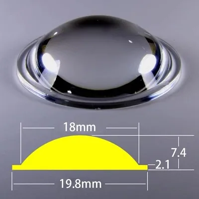 20-66mm Plano-convex Edged Lens Strong Light Focusing LED Flashlight Accessories Acrylic Magnifying Glass Convex Lens