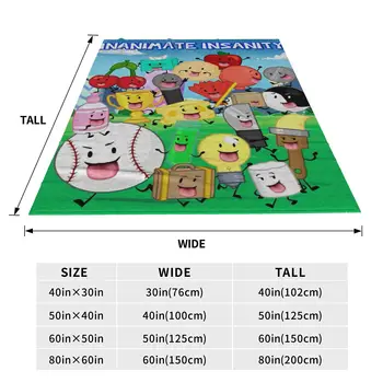Bfdi Inanimate Insanity Tecknad Filt Alla Karaktärer Plysch Vintage Mjuk Pläd Stolsöverdrag Soffa Helårssovrum 10 best sales Reanimator - №10