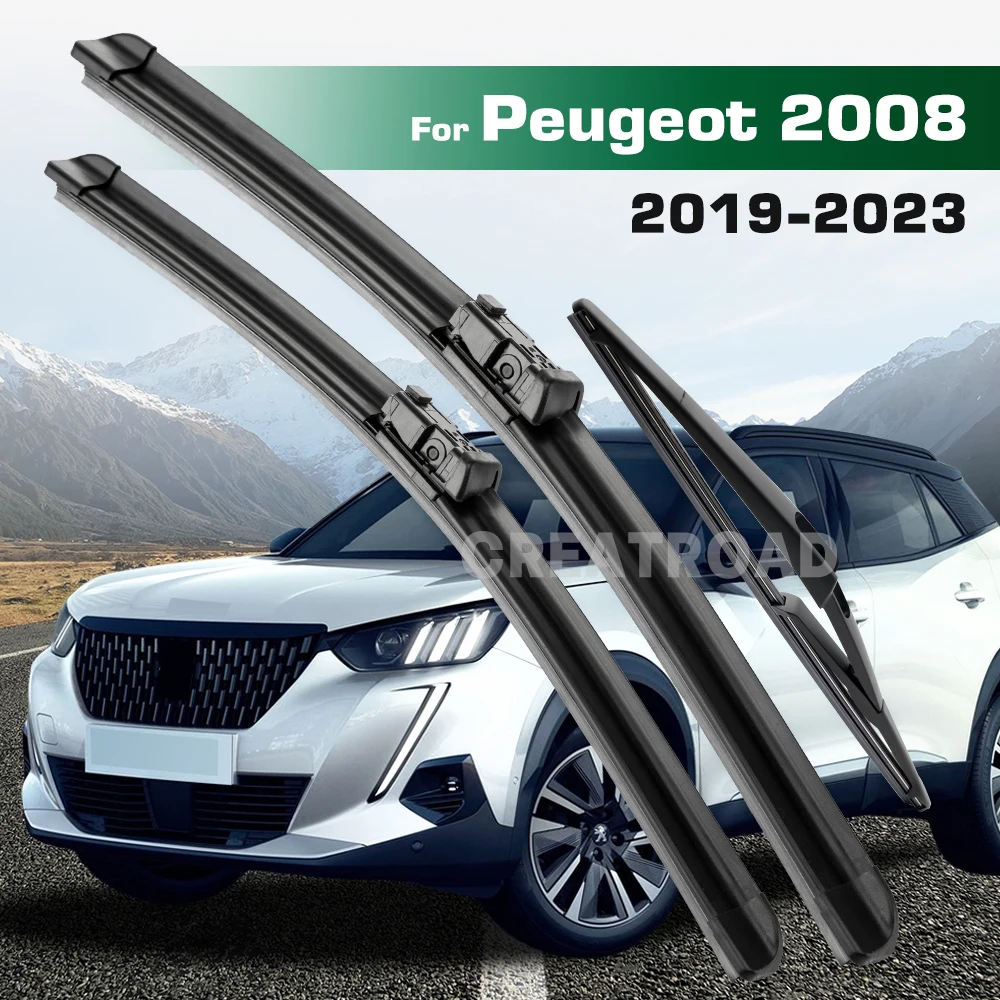 

Набор щеток стеклоочистителя GREATROAD с левым и правым рулем для Peugeot 2008 P24 MK2 2019-2023 Щетки для лобового стекла и окон