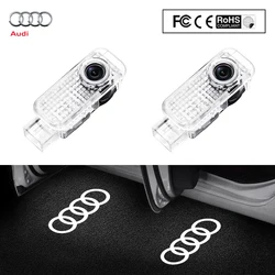 Proyector de logotipo para puerta de coche, accesorios de luces de bienvenida HD para Audi sline RS Q2 Q3 Q5 Q7 Q8 A3 A4 A5 A6 A7 R8 B5 B6 B7 B8, 2 piezas