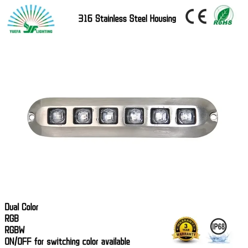 Boat Night Fishing Boat 6W RGB RGBW 12VDC/24VDC Salt Water Seawater Corrosion Protection Light Emitting Diode Ocean
