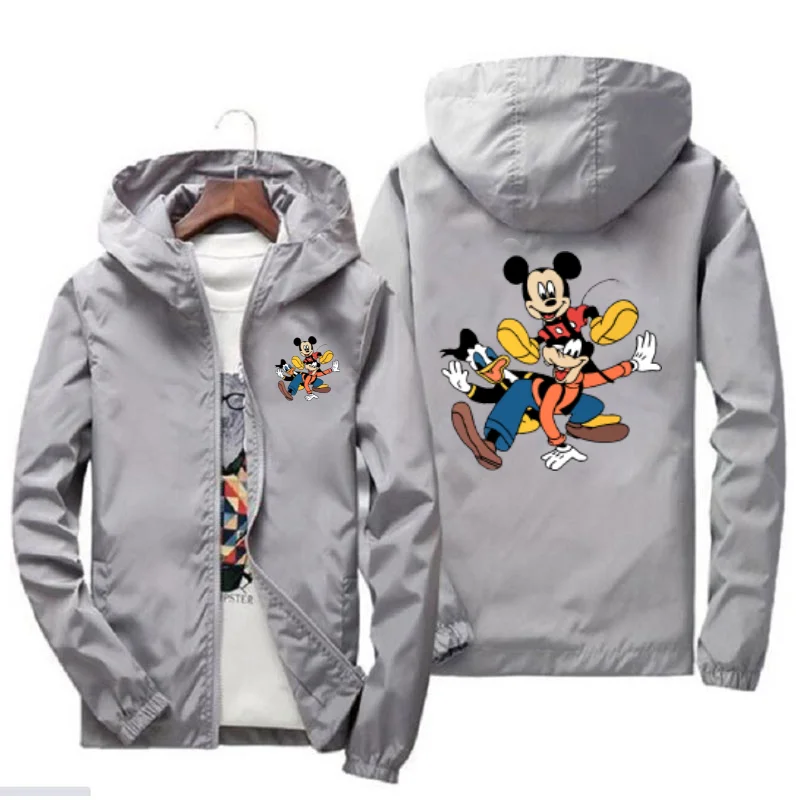 

2025 Disney Mickey Mouse new men's jacket for spring and autumn casual couples, same outdoor jogging slim fit jacket
