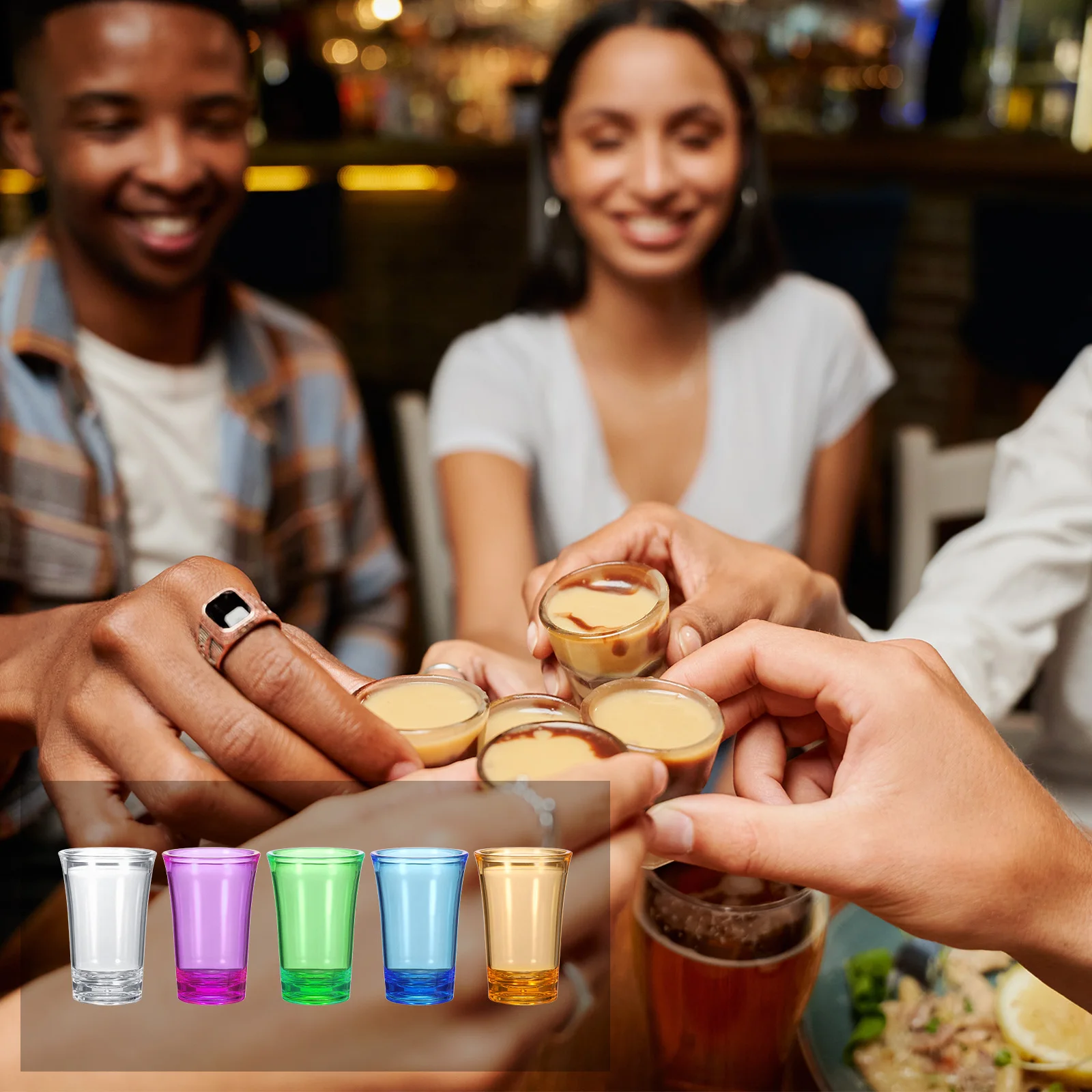 1/3/6pcs Shot Glasses 1.2oz Shot Glasses Ombre Multicolored Shot Glasses Bulk for Cocktail Round Shot Glasses Spirits Liquors
