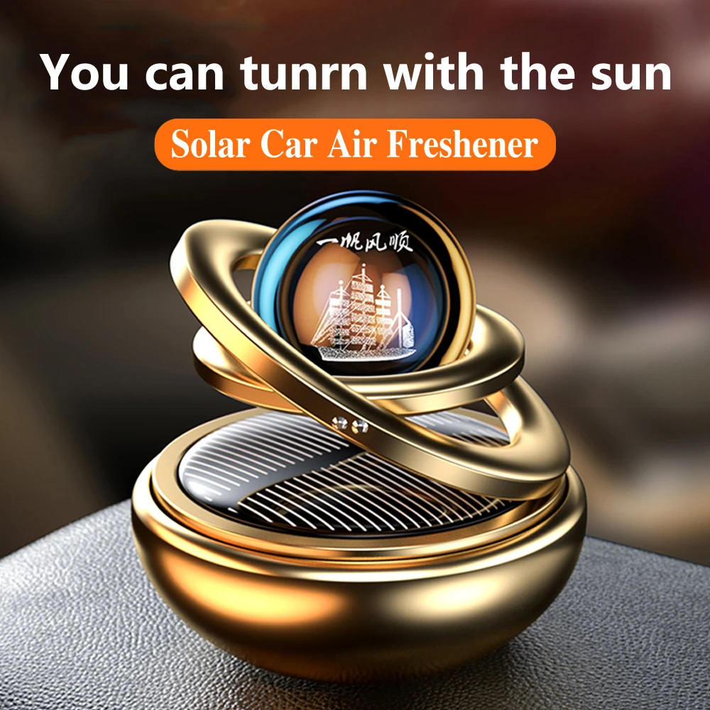 

Solar Car Perfume Air Freshener Rotation Decoration Flavoring Interiors Accessories Original Car Fragrance Diffuser Supplies