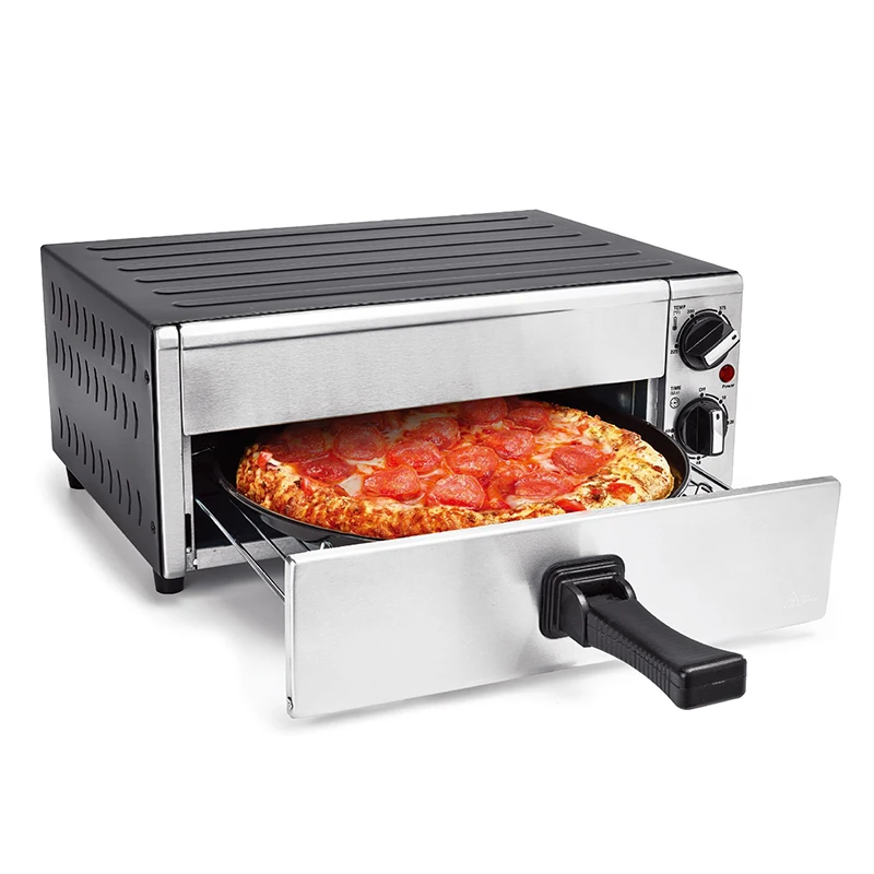 

Electric Pizza Pan Multi Cooker 1450W Pizza Oven 30mins Timer Countertop Handle Removable Indoor Pizza Oven for Kitchen