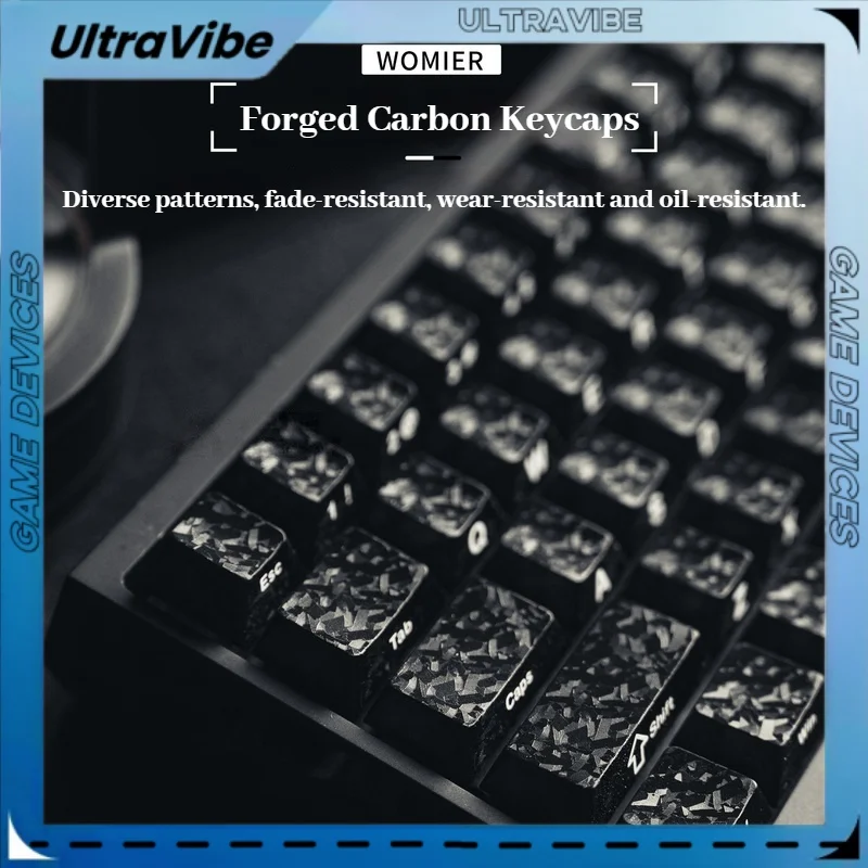 

Womier Forged Carbon Keycaps 114 Keys Transparent Cherry High Gloss Customized Mechanical Keyboard Keycaps In Two Colors