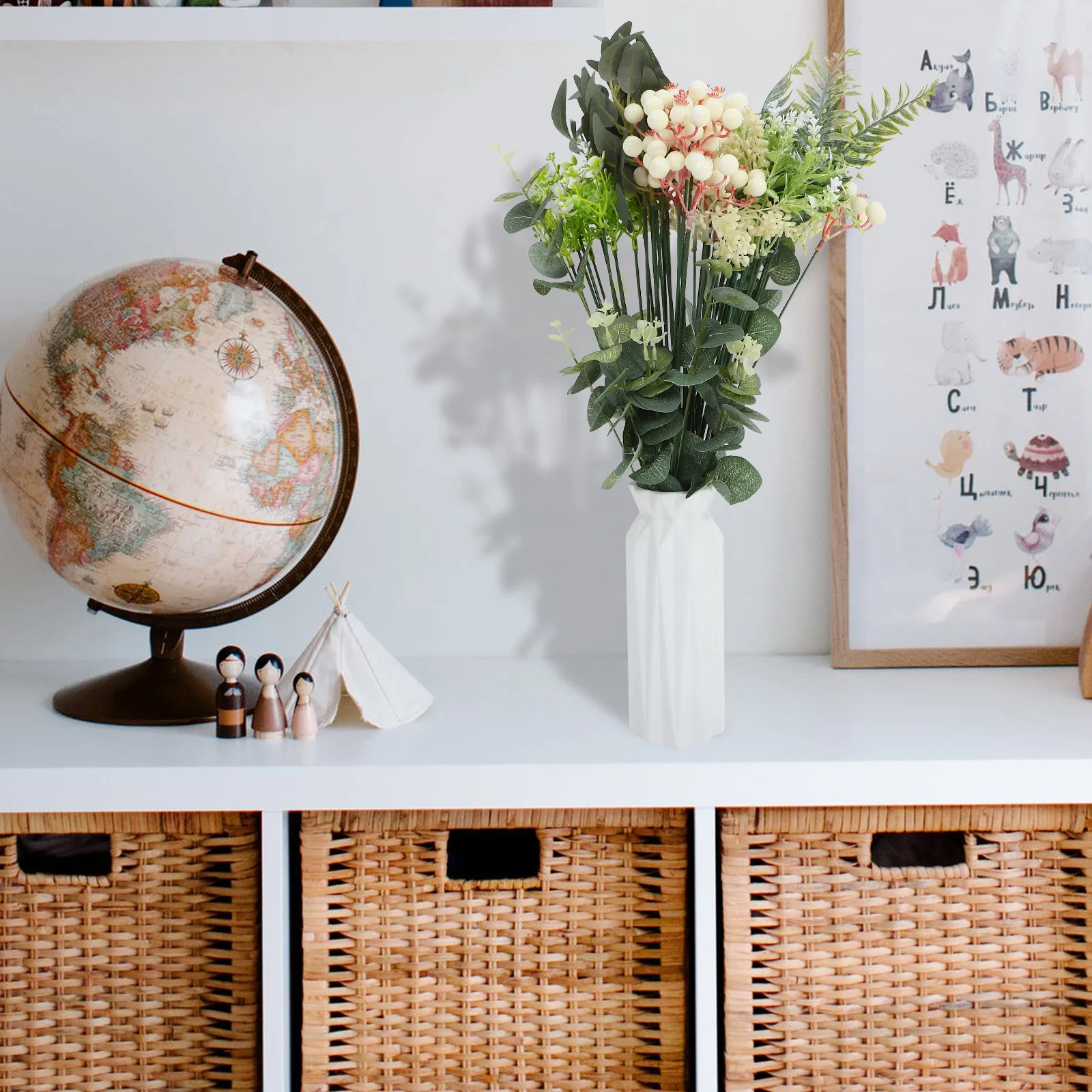 

60Pcs Artificial Greenery Stem Realistic Faux Leaves DIY Leaf Branch Decor Party Decoration Fake Green Leaf Fake Leaves