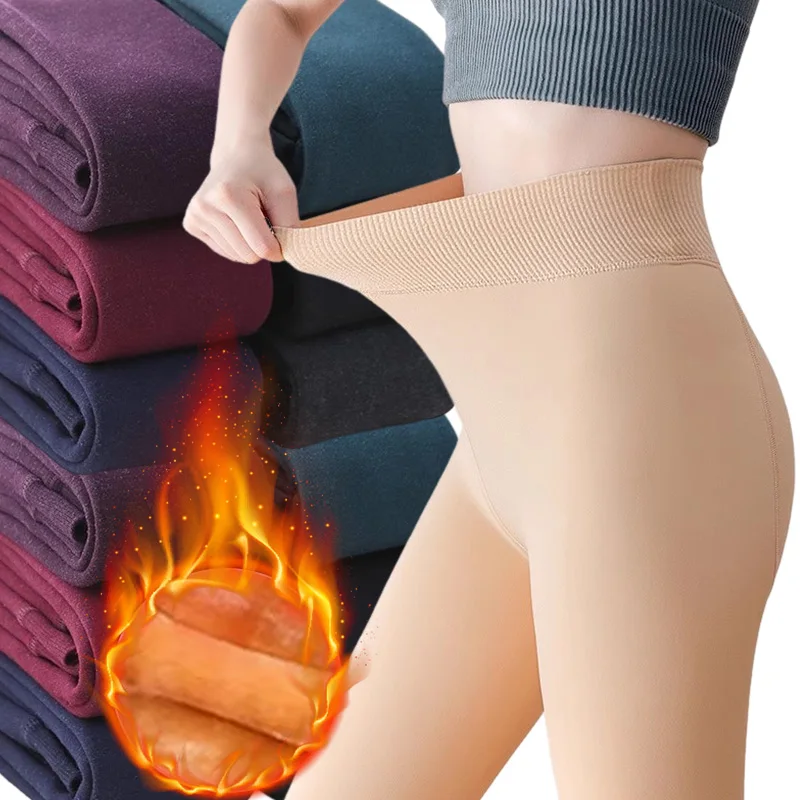 

2 пары модных колготок на флисовой подкладке, термоколготки для женщин, зимние теплые бархатные сексуальные чулки, бесшовные леггинсы с высокой талией