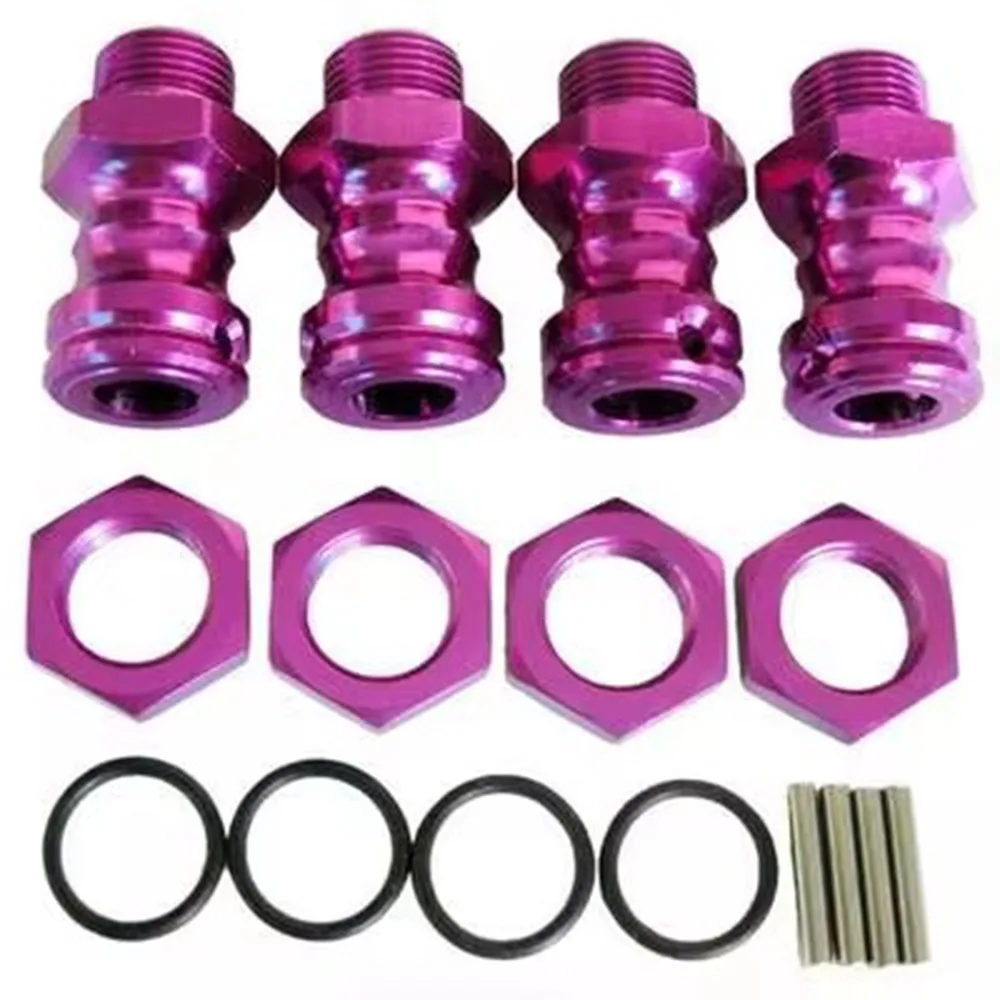 4PCS Wheel Hex Hub M17 17mm M23mm Extension Adapter 12mm Nut x 4 Longer Combiner Coupler For 1/8 RC Model Car Upgraded Parts