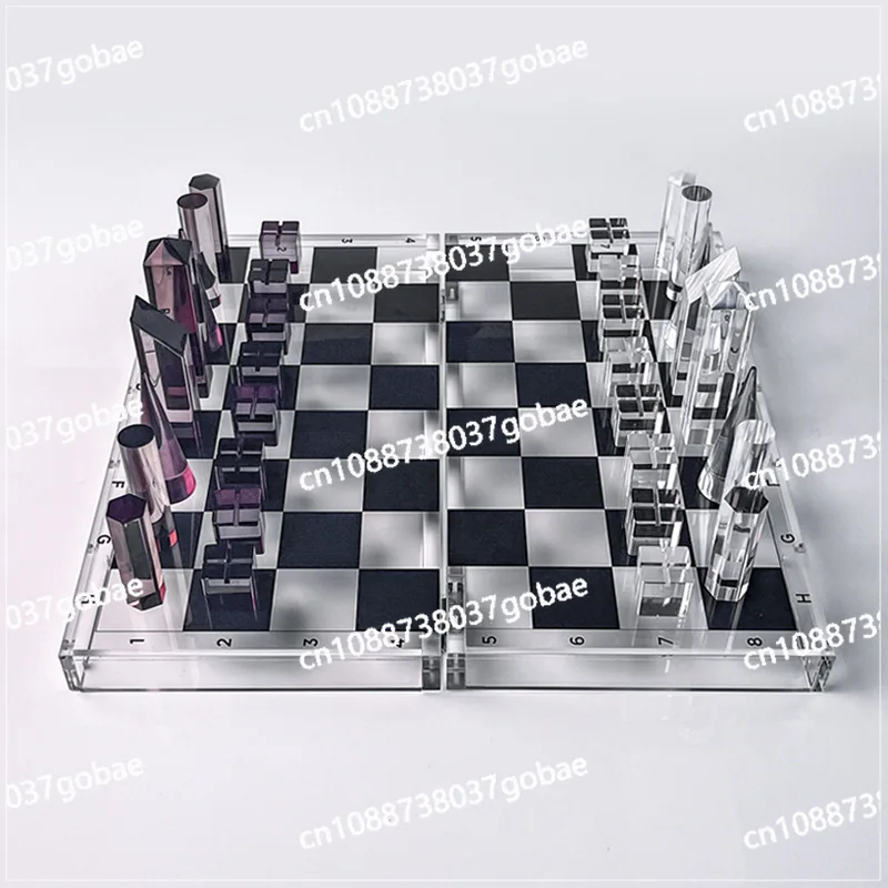 Transparent Wear-resistant Chess Plexiglass Light Luxury Table Game Chess Puzzle