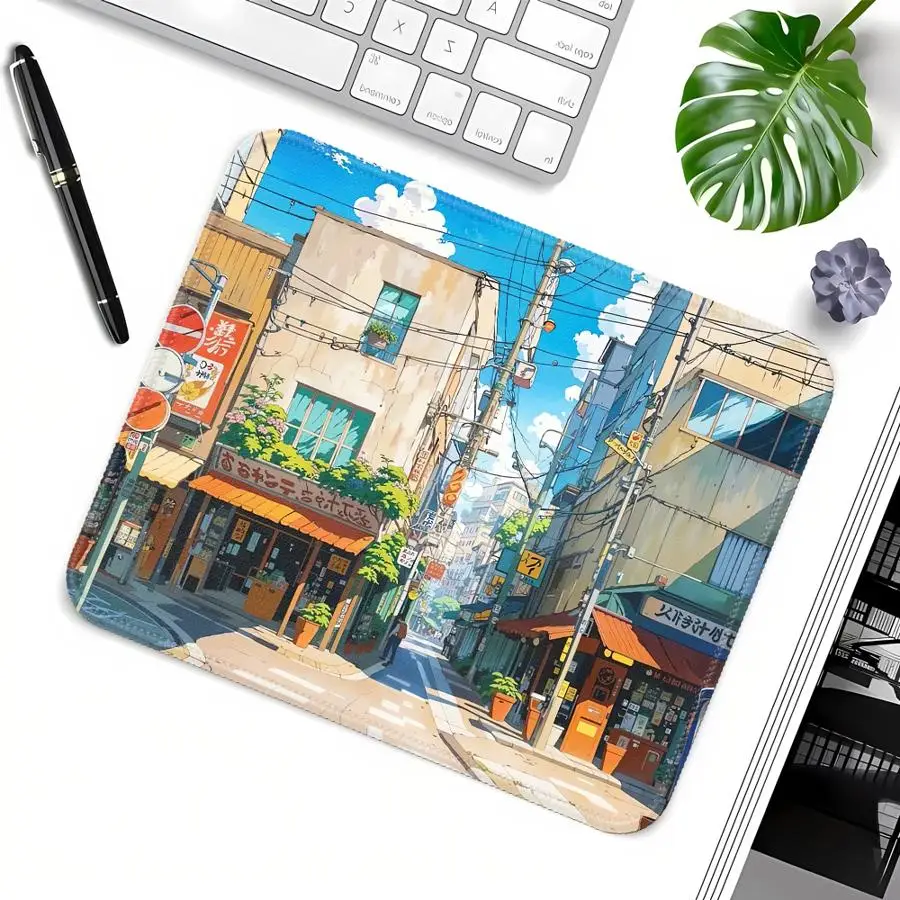 Anime Street Scenery Mouse Pad office Pad Computer Laptop Pad Keyboard Mouse Pad Game Console Pad Desk accessories Anti slip