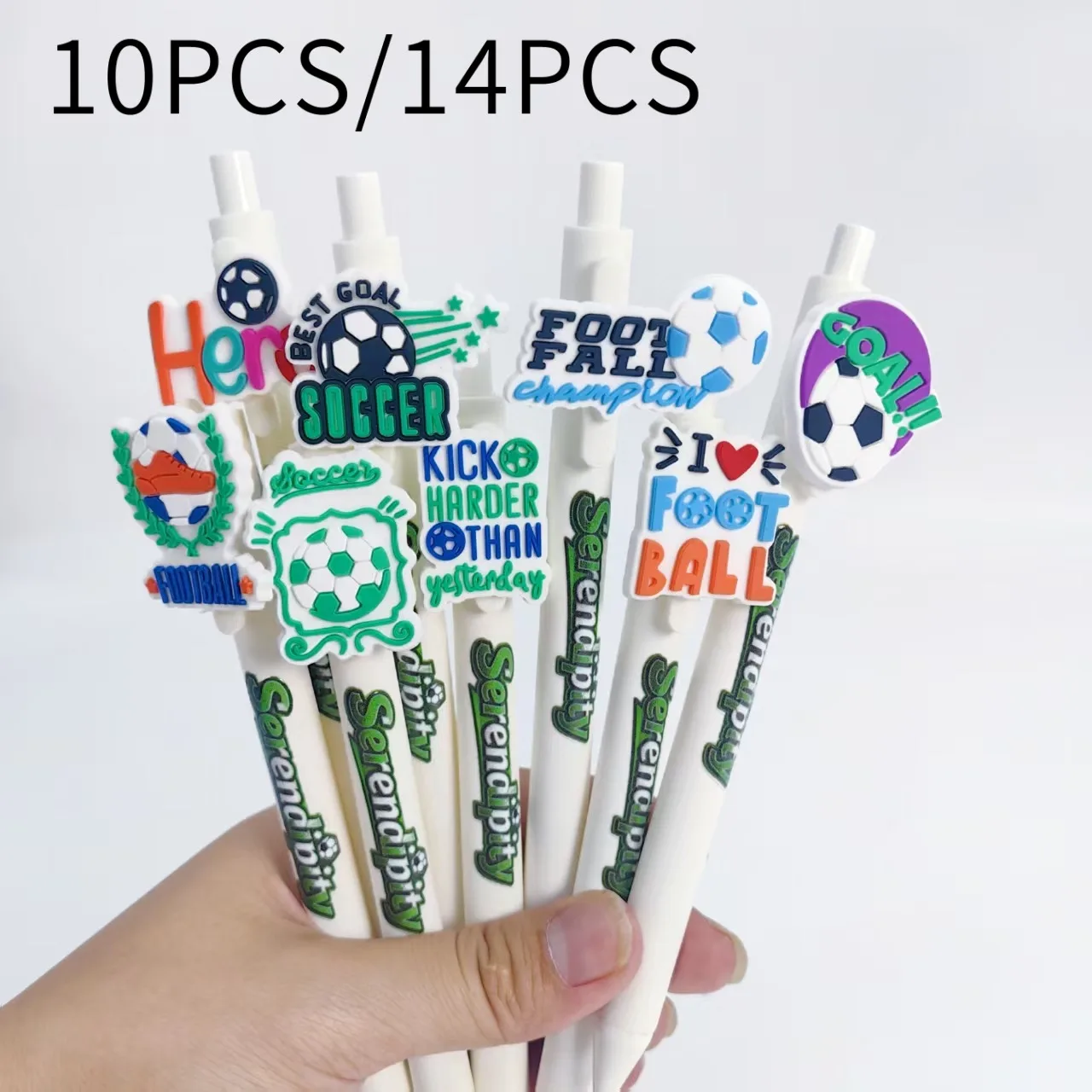

10pcs/14pcs Creative Football Design Ballpoint Pens Set for Students Office Supplies Learning Gift