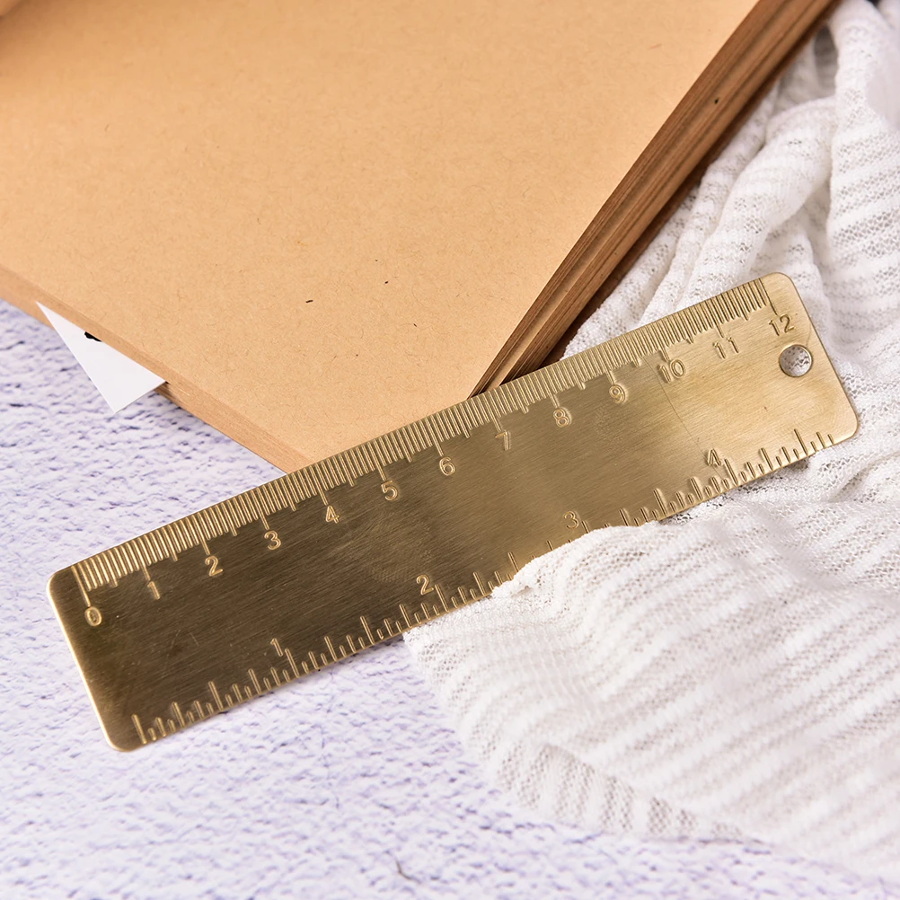 New#Pocket Mini Vintage Brass Ruler 4