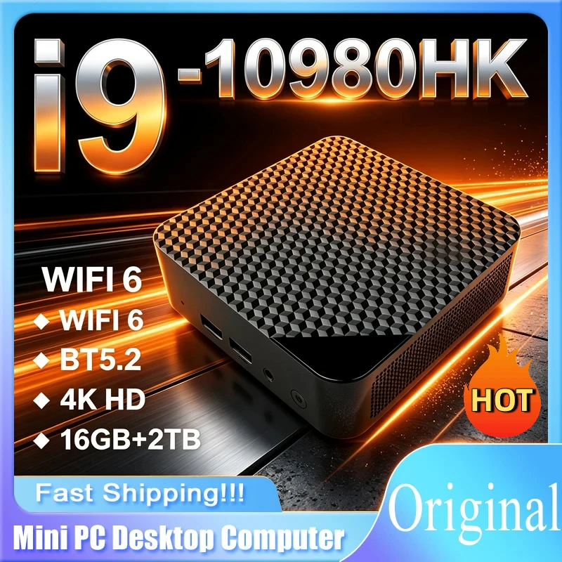 New Mini PC 2026 Intel I9 10980HK Small Pocket Computer 16GB RAM 1TB SSD WiFi 6 BT5.2 Gaming Desktop PC Portable Windows 11