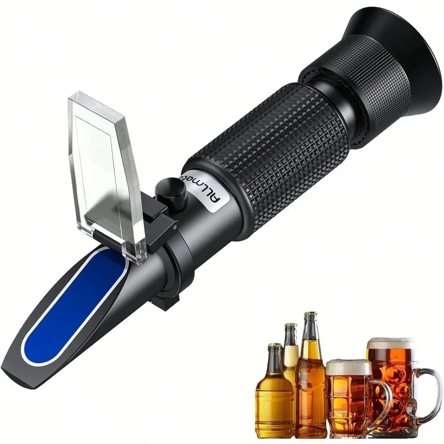 Brix Refractometer with ATC Digital Handheld Refractometer for Beer Wine,Dual Scale-Specific Gravity 1.000-1.130 and Brix 0-32%